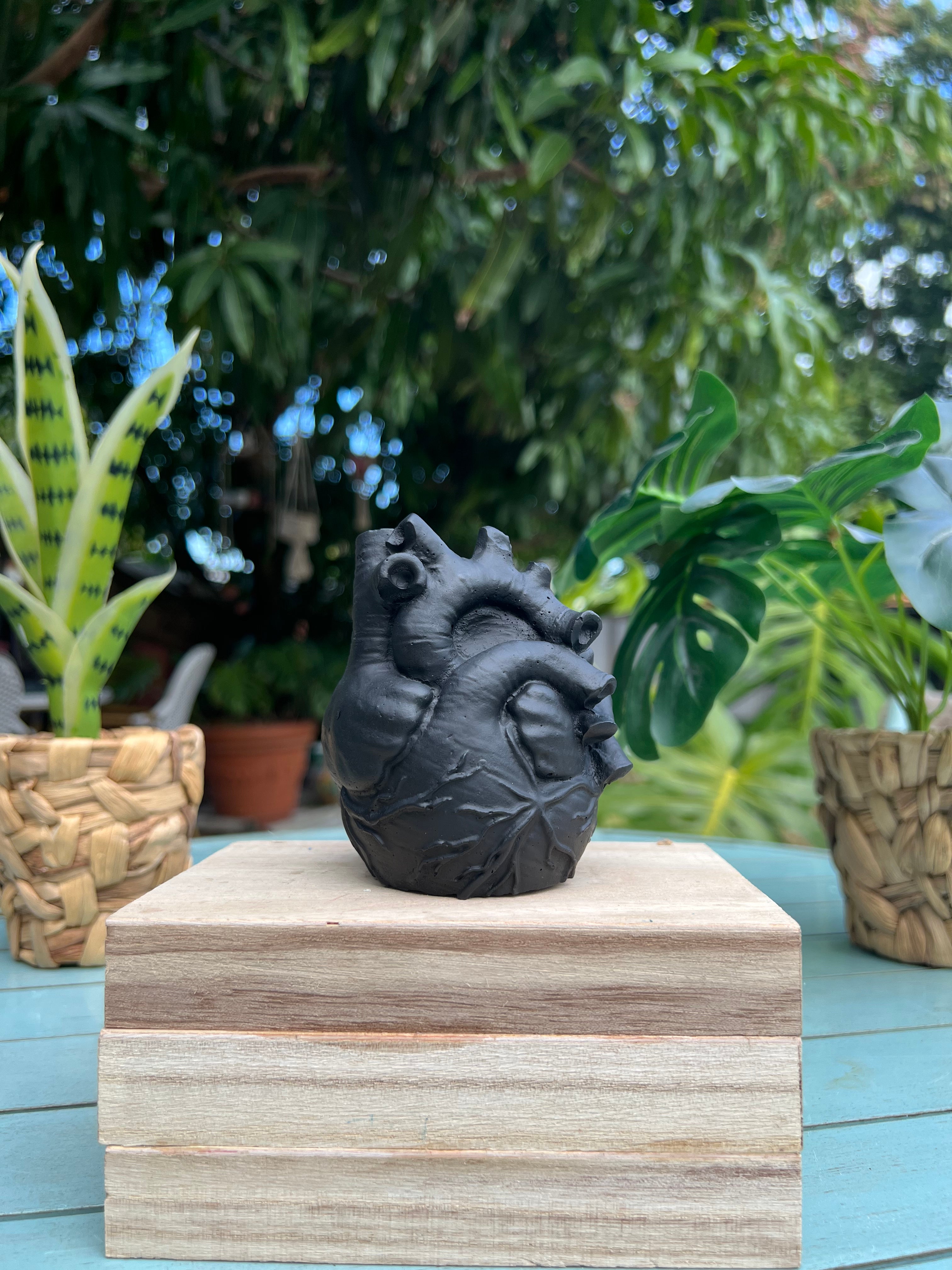 Concrete Human Anatomical Heart Shape Planter